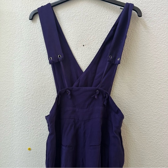 Anthropologie Apron Wide-Leg purple Jumpsuit by Maeve womens 4 - Picture 3 of 6
